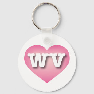 Chaveiro West Virginia Pink Fade Heart - Eu amo WV