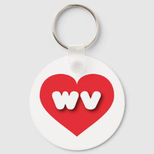 Chaveiro West Virginia Red Heart - Eu amo Wv