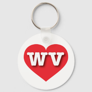 Chaveiro West Virginia Red Heart - Eu amo WV