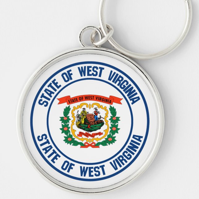 Chaveiro West Virginia Round Emblem (Frente)