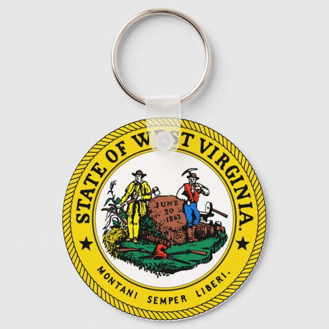 Chaveiro West Virginia state flag seal united america count (Frente)