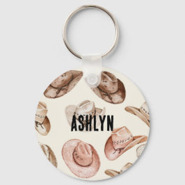 Chaveiro Western Cowgirl Pink Brown Hats