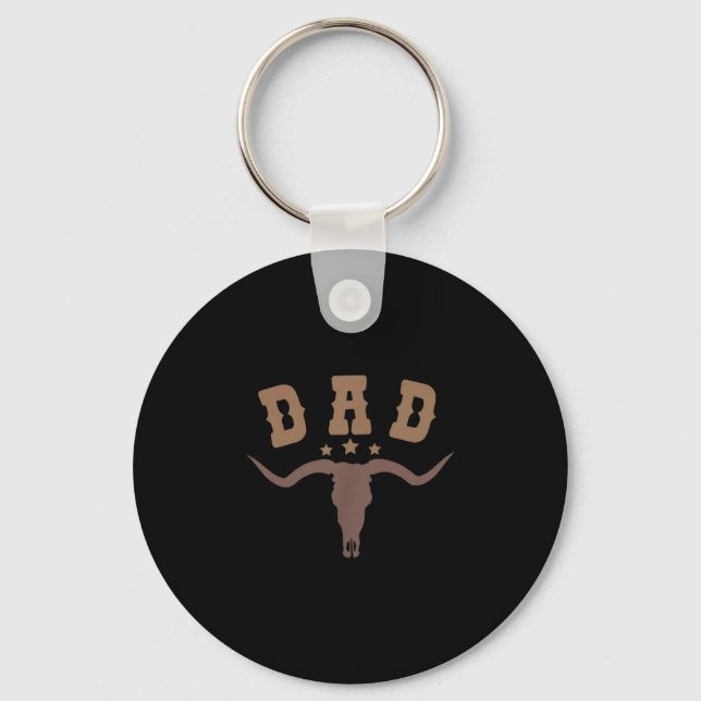 Chaveiro Western Dad First Second Birthday Cowboy Family Ma (Frente)