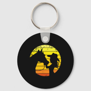 Chaveiro Western Riding Girl with Horse Silhouette Gift
