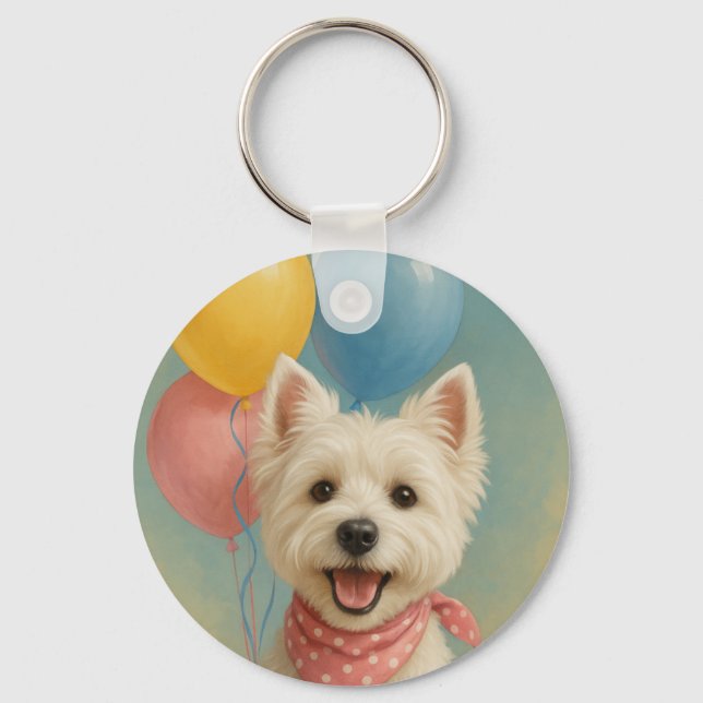Chaveiro Westie Birthday (Frente)