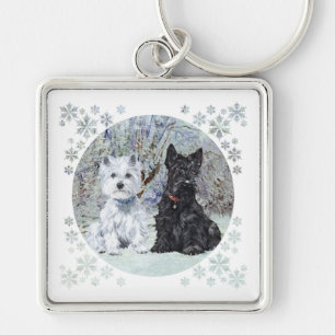 Chaveiro Westie e Scottie em Paisagem Nevada