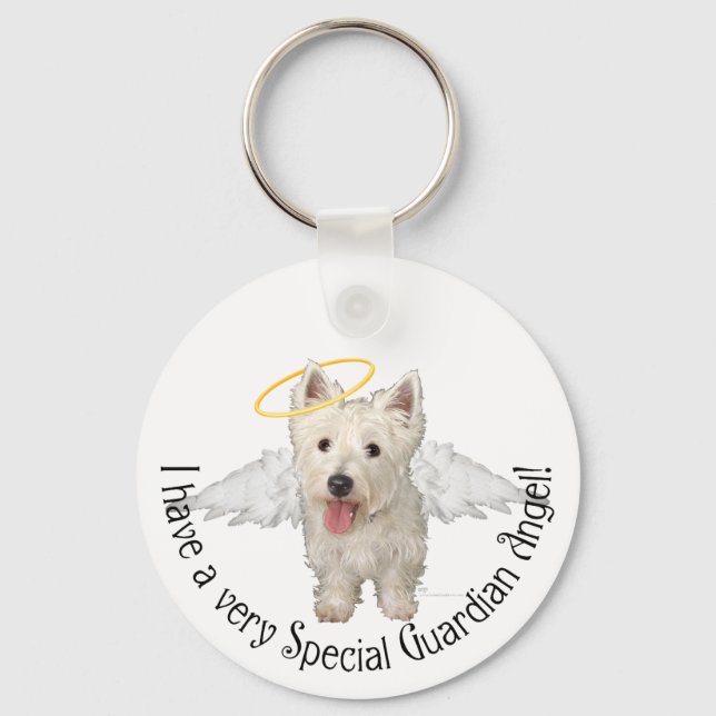 Chaveiro Westie Guardian Angels (Frente)