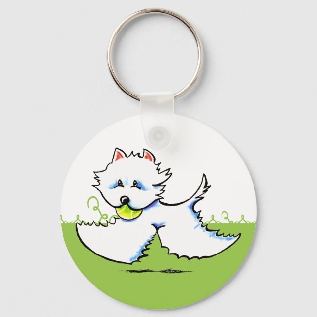 Chaveiro Westie Playtime Off-Leash Art™ (Frente)