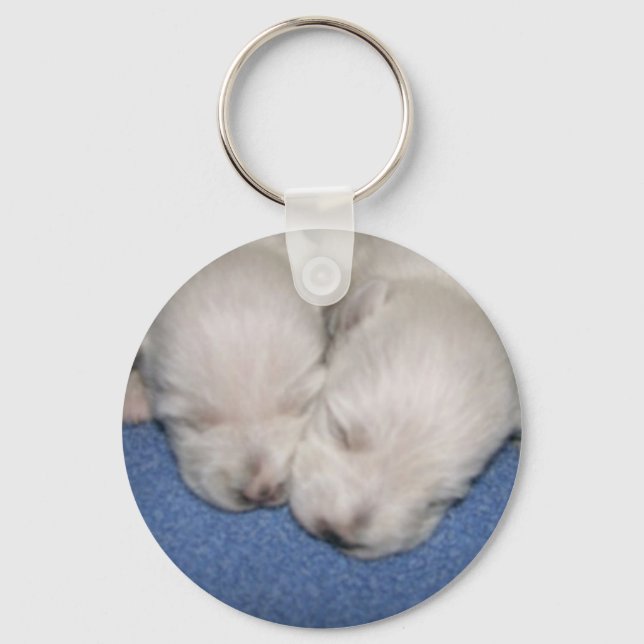 Chaveiro Westie Pups Dormindo (Frente)