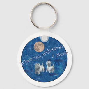 Chaveiro Westies Desejando na Lua