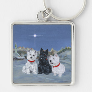 Chaveiro Westies e um Natal Scottie