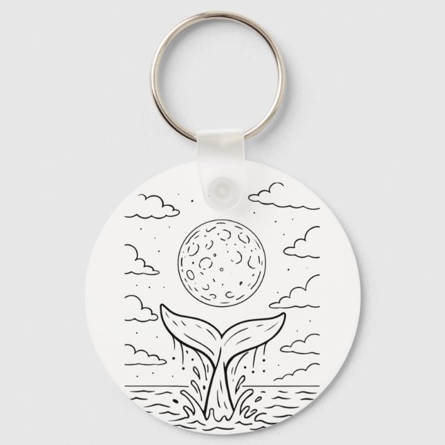 Chaveiro Whale Moon Dive | Ocean Night Sky Tee | Mar Cósmic (Frente)