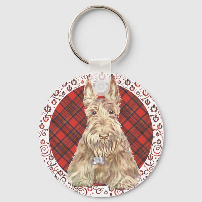 Chaveiro Wheaten Scottie Tartan (Frente)