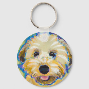 Chaveiro Wheatens vai além da arte colorida do cão do