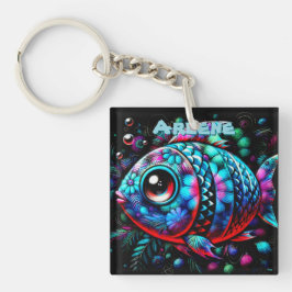 Chaveiro Whimsical Big-Eyed Fish Nautical Personalized