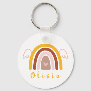 Chaveiro Whimsical Boho Rainbow com um nome personalizado
