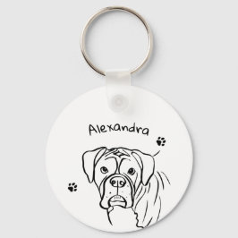 Chaveiro Whimsical Boxer: Texto Editável