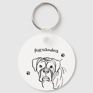 Chaveiro Whimsical Boxer: Texto Editável