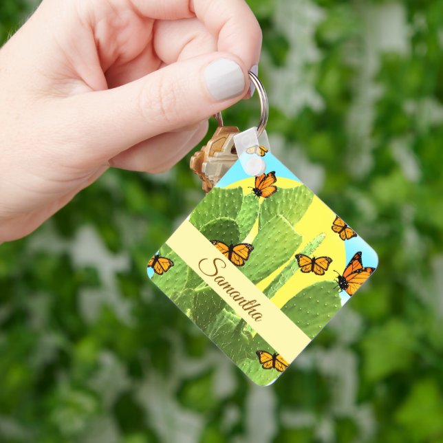 Chaveiro Whimsical Cactus And Butterflies (Mão)