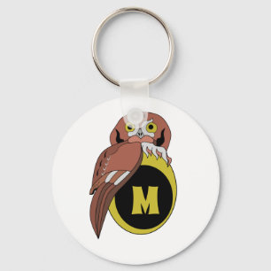 Chaveiro Whimsical Eastern Screech Owl Monograma