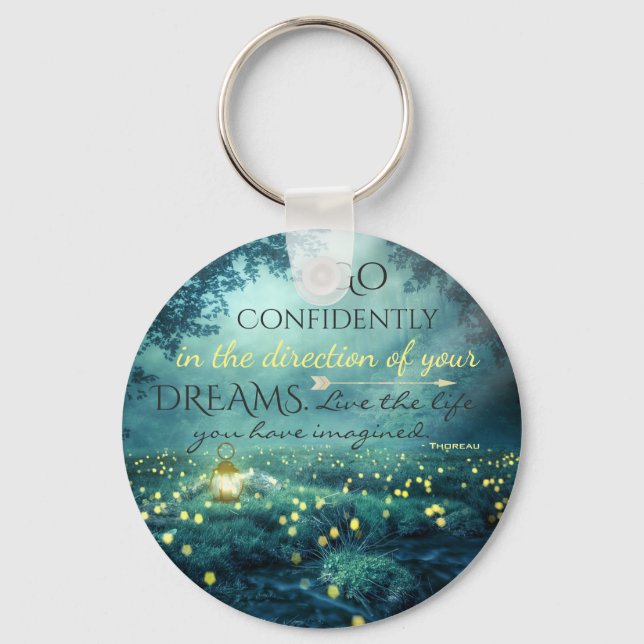 Chaveiro Whimsical Inspiring Dreams Quote (Frente)