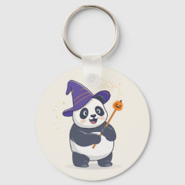 Chaveiro Whimsical Panda Wizard with Magic Hat