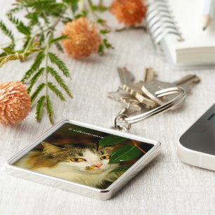 Chaveiro Whimsical The Cat e Camellia Leaf