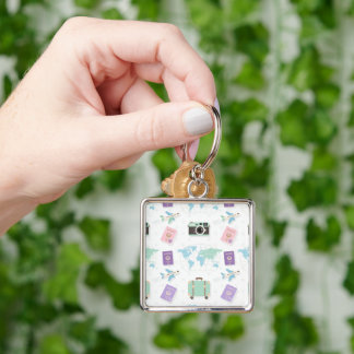 Chaveiro Whimsical Travel Doodle Keychain – Cute Adventure