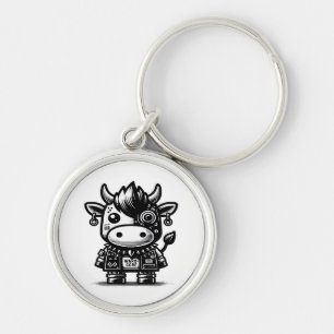 Chaveiro Whimsigoth Cyborg Cow Vintage Art Design Classic