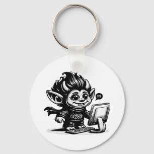 Chaveiro Whimsigoth Cyborg Troll de Internet Vintage Art De