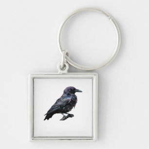 Chaveiro Whimsigoth Moody Floral Grungy Corvus, Raven, Crow