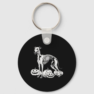 Chaveiro Whippet Skeleton Aniversário Cachorro de Halloween