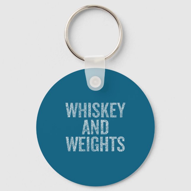 Chaveiro Whiskey And Weights No Carbs Funny Gym Slogan  (Frente)