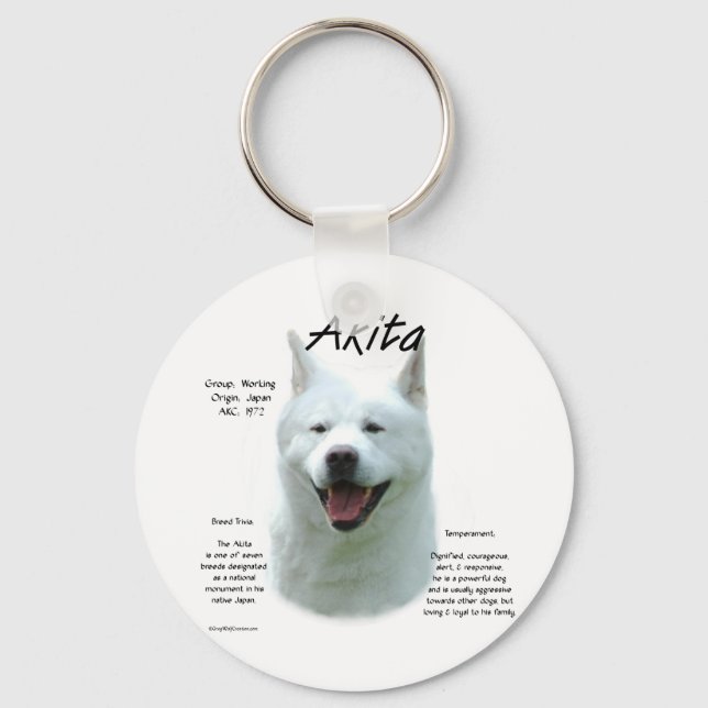 Chaveiro White Akita (Frente)