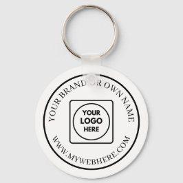 Chaveiro White black Custom Business Logo Promo Keychains