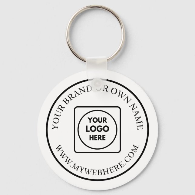 Chaveiro White black Custom Business Logo Promo Keychains (Frente)