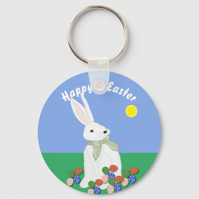 Chaveiro White Bunny and Eggs  (Frente)