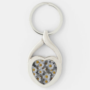 Chaveiro White Daisies Metal