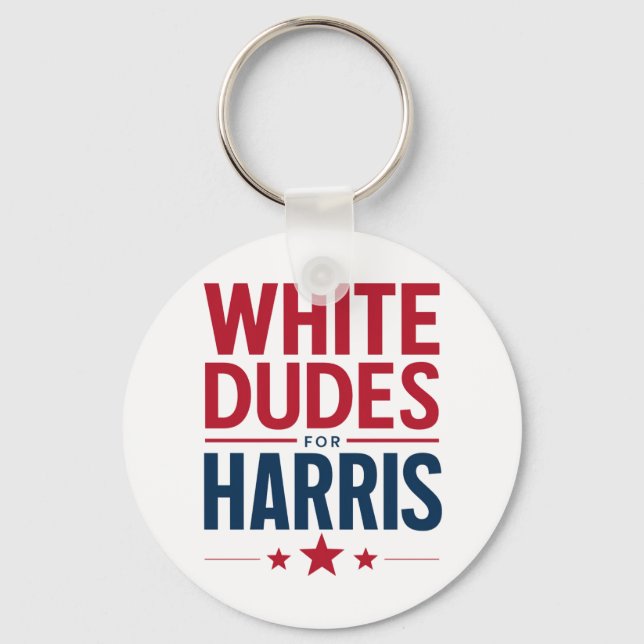 Chaveiro White Dudes For Harris Election Kamala Harris 2024 (Frente)