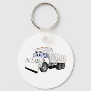 Chaveiro White Dump Truck Cartoon