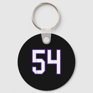 Chaveiro White E Purple Número 54 Jersey Player Uniforme #