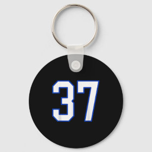 Chaveiro White E Royal Blue Number 37 Jersey Player Unifo