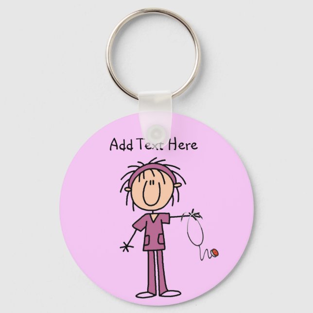 Chaveiro White Female Stick Figura T-shirts e presentes (Frente)