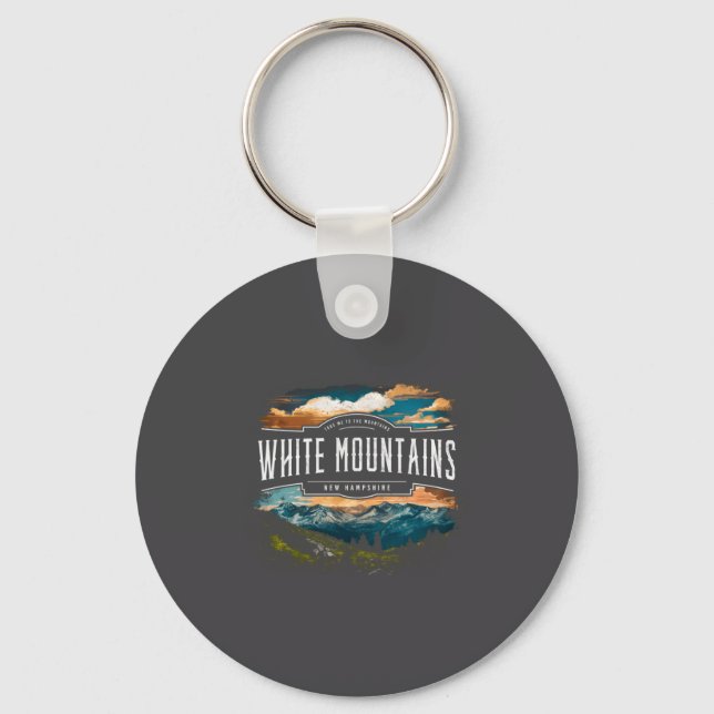 Chaveiro White Mountains New Hampshire Hiking Outdoors Vint (Frente)
