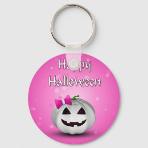 Chaveiro White Pumpkin Pink Girly Halloween
