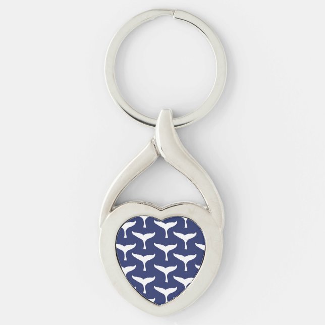 Chaveiro White Whale Tail Sea Animal Blue Ocean Marine (Frente)