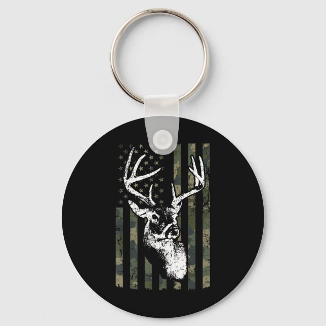 Chaveiro Whitetail Buck Deer Hunting EUA Camouflage América (Frente)