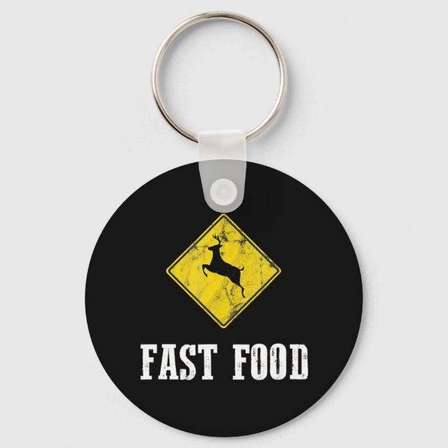 Chaveiro Whitetail Buck Fun Deer Hunason Season Fast Comida (Frente)