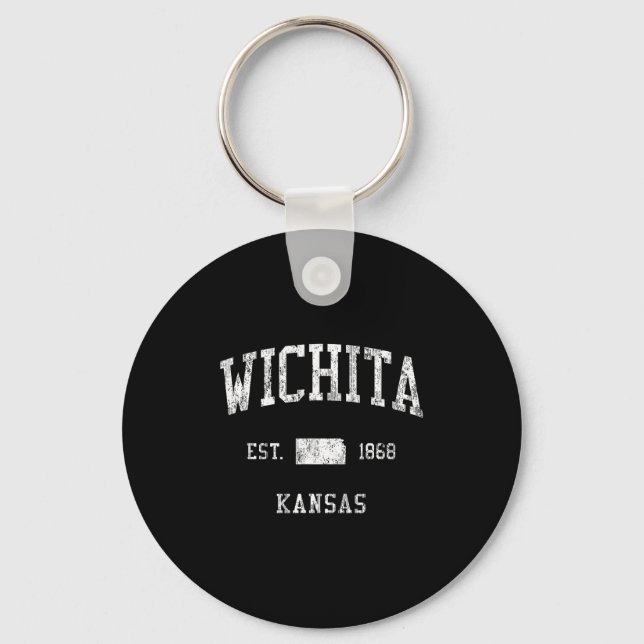 Chaveiro Wichita Ks J01 Vintage Athletic Srts Design  (Frente)