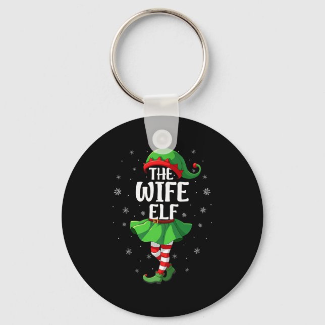 Chaveiro Wife Elf Christmas Girls Women Elf Squad Xmas Fami (Frente)